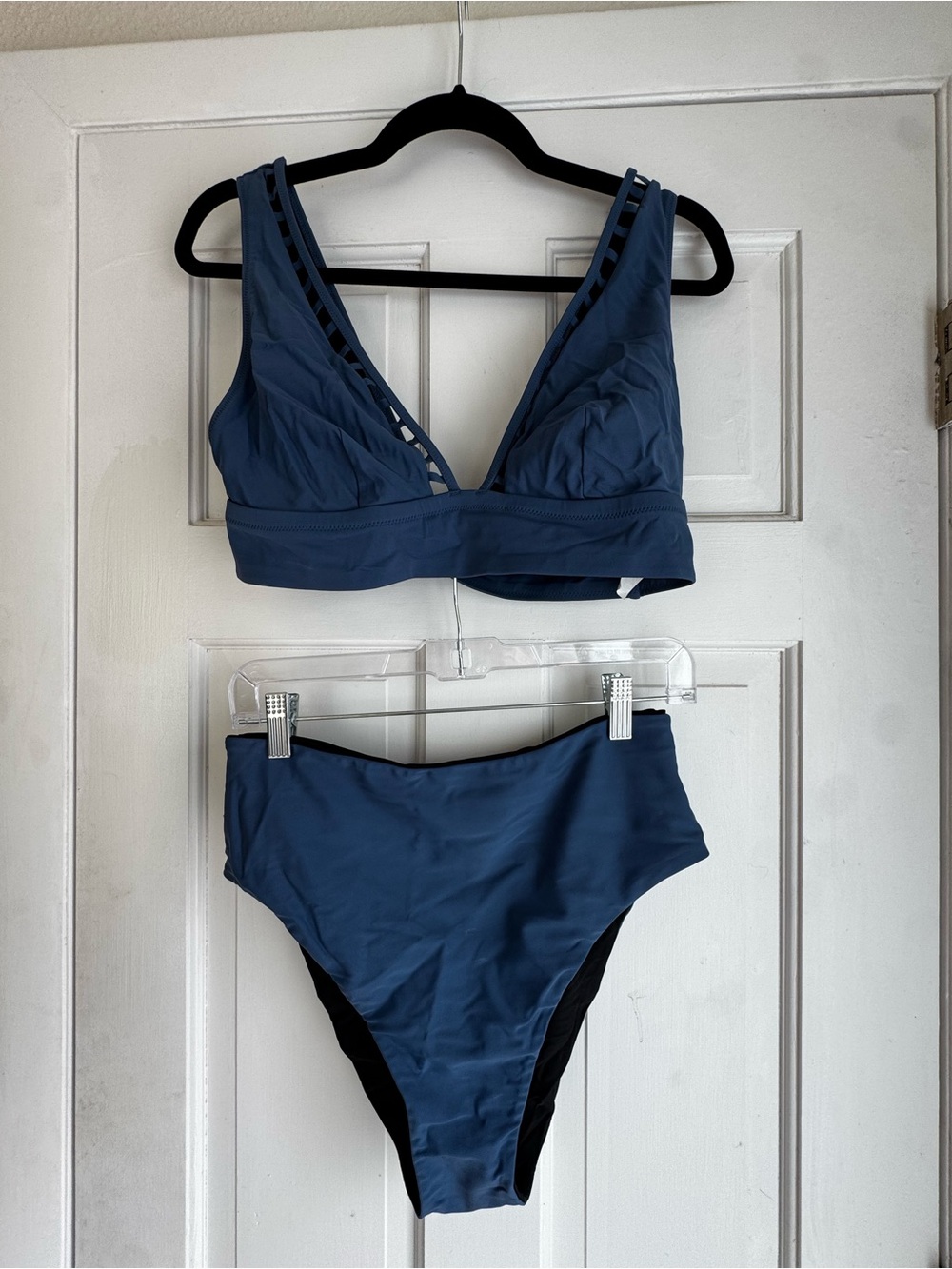 UpWest Slate Blue Scoop-Back Bikini Set